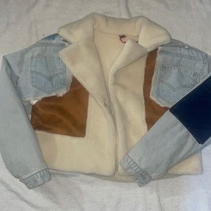1xl wool fleece suede, warm Jean jacket